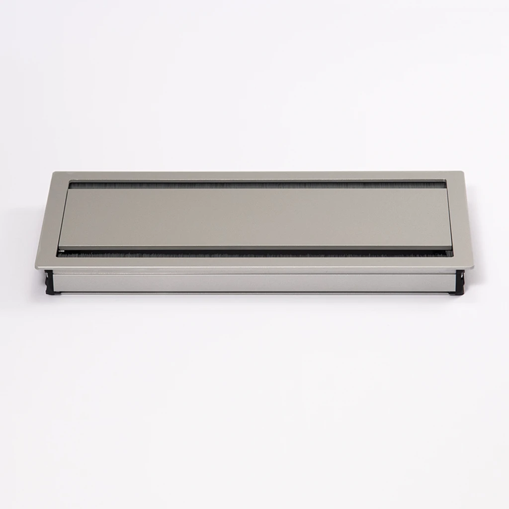 Exit Dual 2.0 | Rectangular desk cable management system with tilting opening – H 20 mm, L 316 mm, W 148 mmPainted aluminum