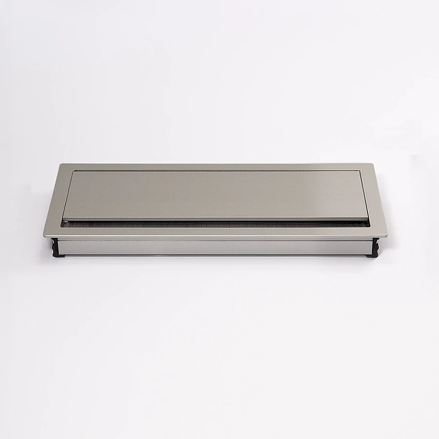 Exit Mono 3.0 | Rectangular desk cable management system with soft-close mechanism – H 20 mm, L 263 mm, W 121 mmPainted aluminum