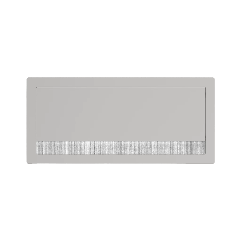 Exit Mono 3.0 – Passe-câbles rectangulaire pour bureaux avec fermeture amortie H 20 x L 263 x l 121 mmAluminium peint