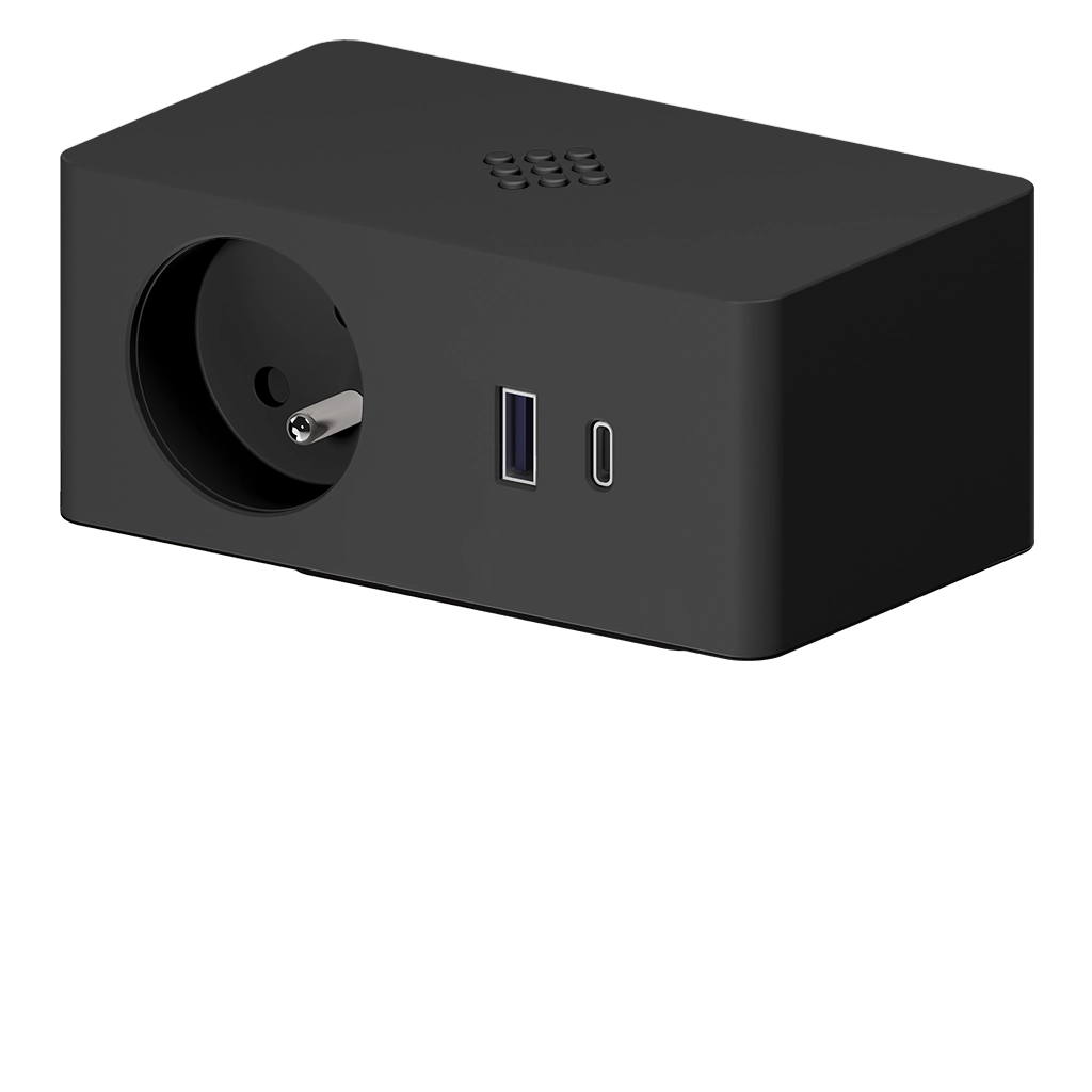 VersaQ | Multipresa con 1 presa tipo Francia (E), 1 USB tipo A, 1 USB tipo C e Caricatore WirelessNero Nessuno