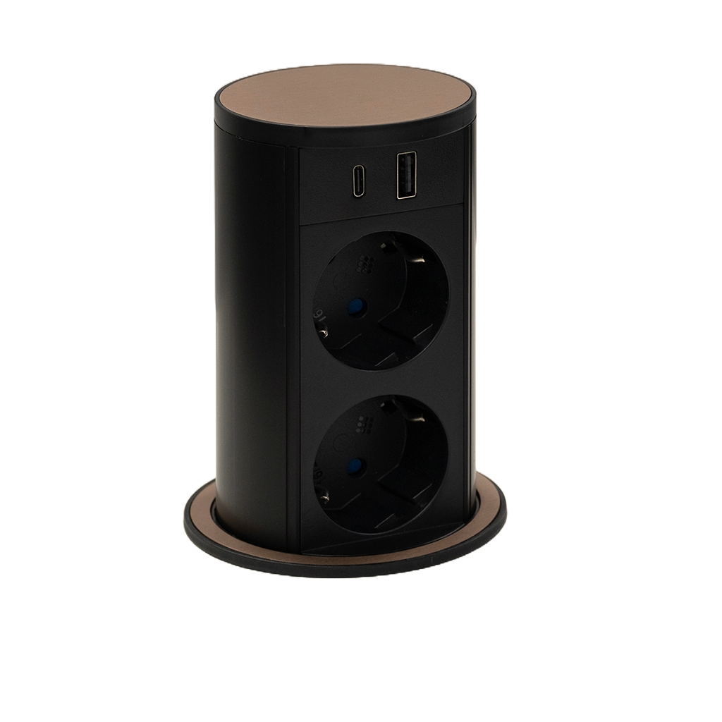 versalift-tondo-2-prese-schuko-usb-tipo-a-usb-tipo-c-corpo-nero-finitura-rame.png