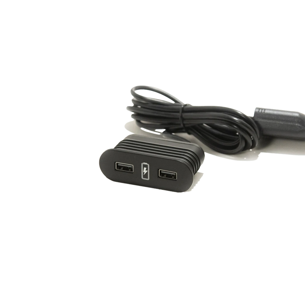 VersaPick | Presa USB da incasso ovale in plastica con 2 porte USB tipo ANero