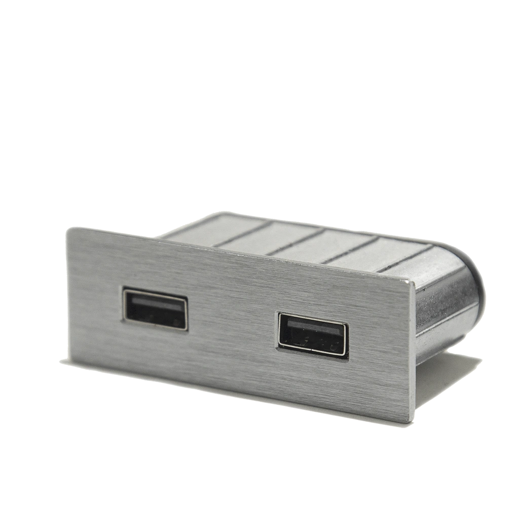 VersaPick | Presa USB da incasso rettangolare in zama con 2 porte USB tipo ANero Opaco