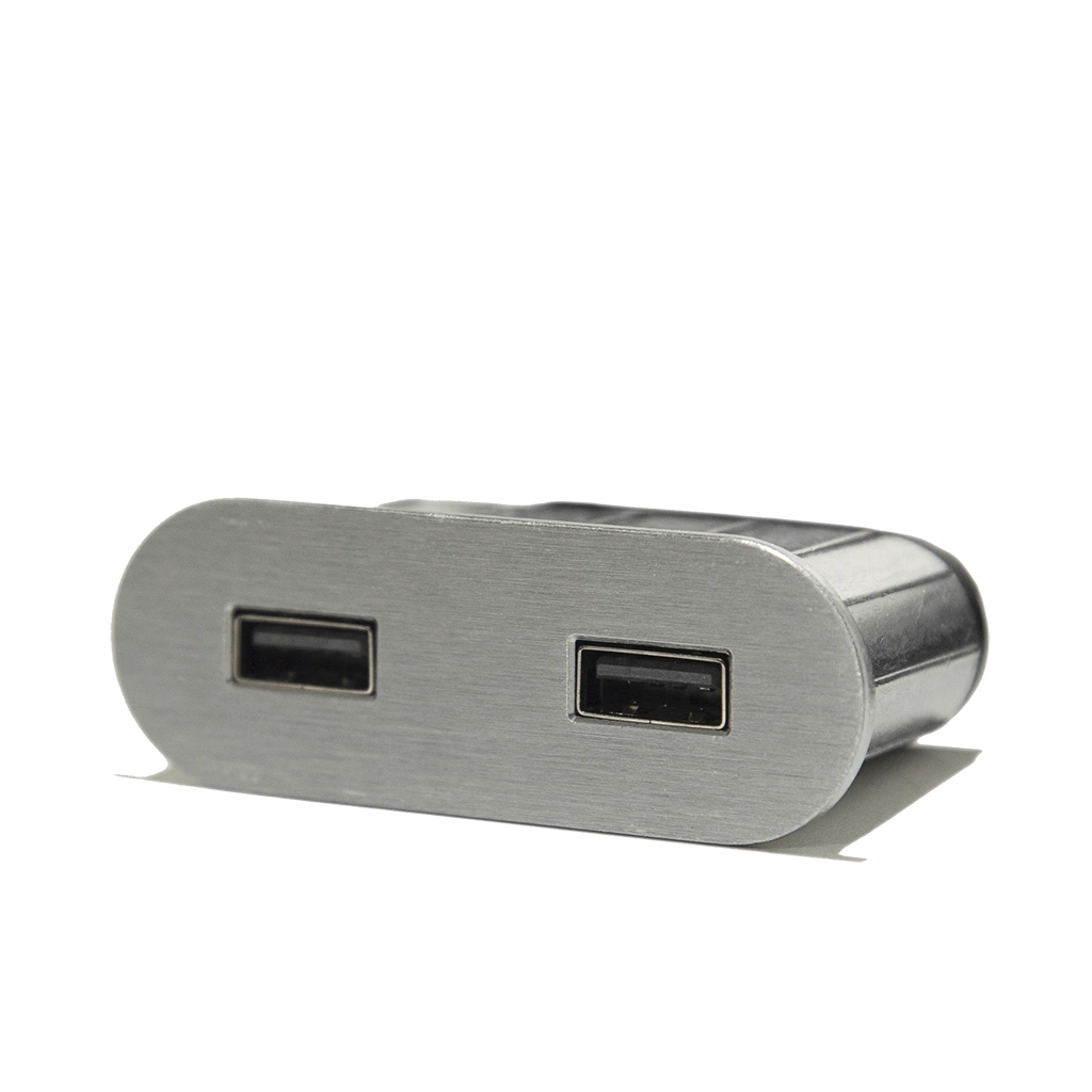 VersaPick | Presa USB da incasso ovale in zama con 2 porte USB tipo ANero Opaco