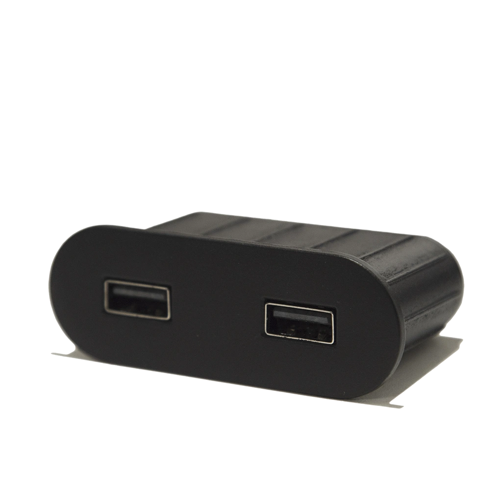 VersaPick | Presa USB da incasso ovale in zama con 2 porte USB tipo ANero Opaco