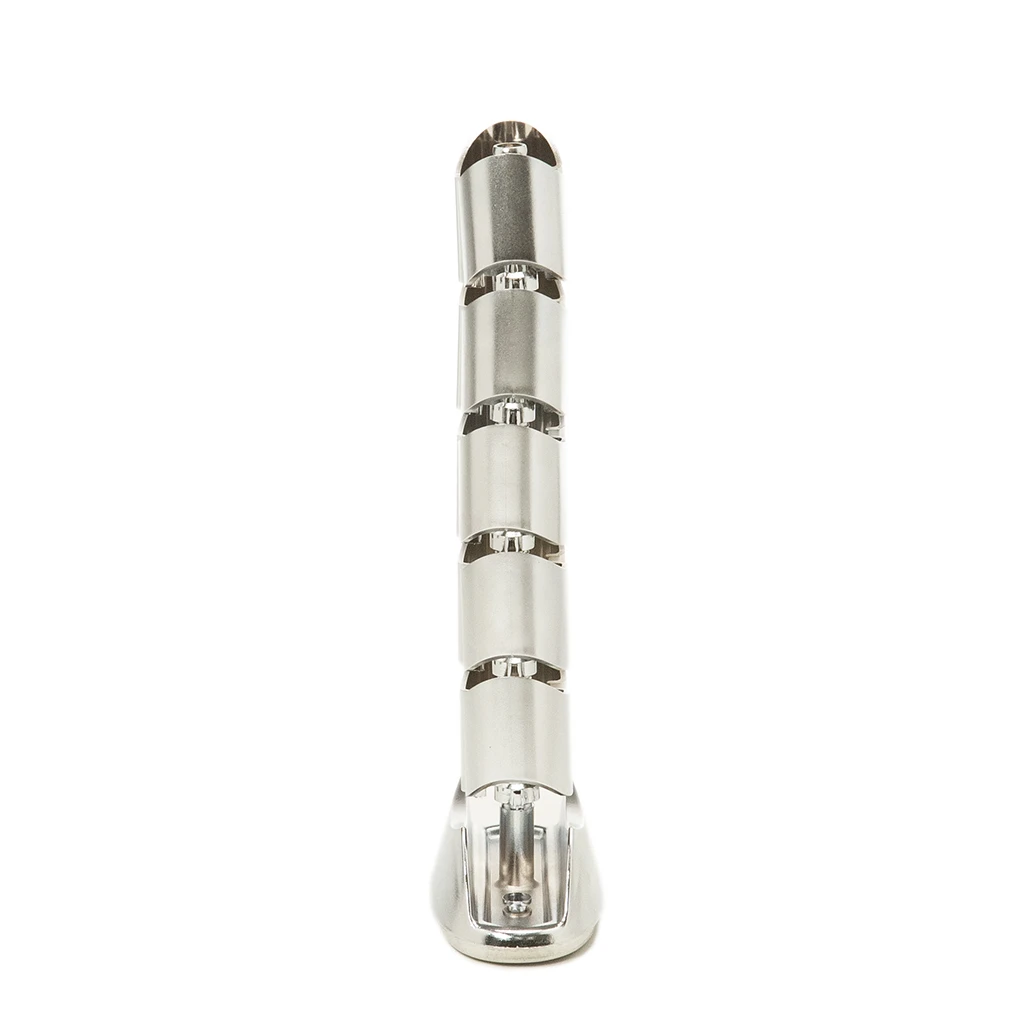 Vertebra | Passacavi verticale per scrivanie con due canali separati H 75 cm con supporto a C e attacco sottopianoAlluminio