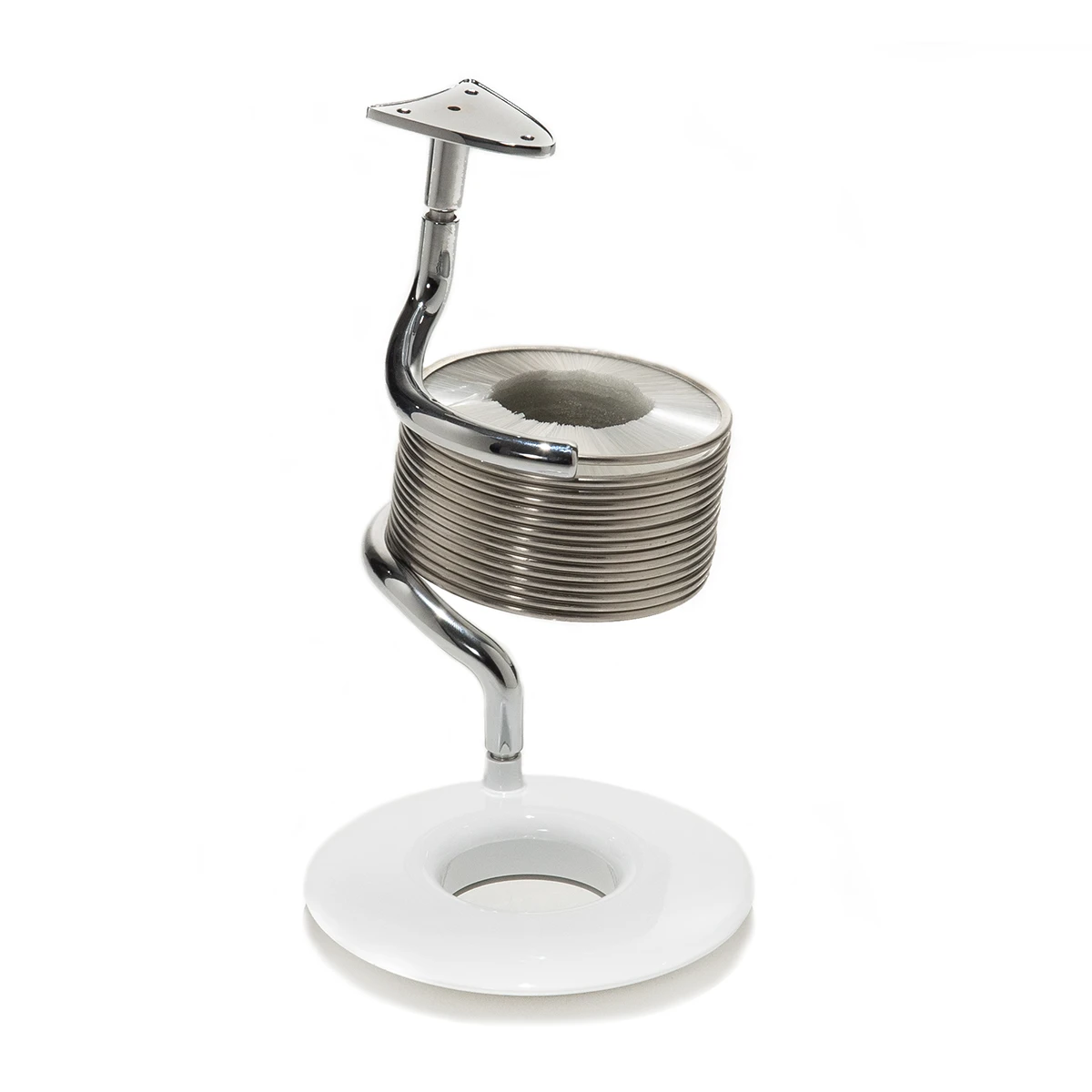 Helix | Passacavi verticale a forma elicoidale per scrivanie H 75 cmBase cromo,spazzola neutra