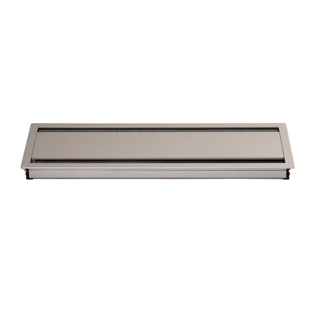 Exit Dual 2.0 | Passacavi per scrivanie rettangolare con apertura basculante H 20 L 316 l 148 mmAlluminio verniciato