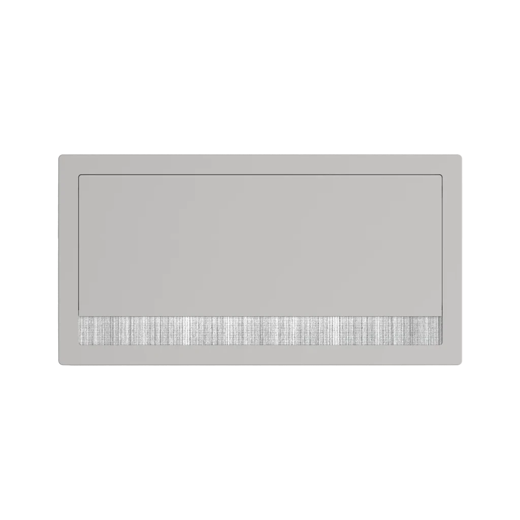 Exit Mono 2.0 | Passacavi per scrivanie rettangolare con chiusura ammortizzata H 20 L 263 l 148 mmAlluminio verniciato