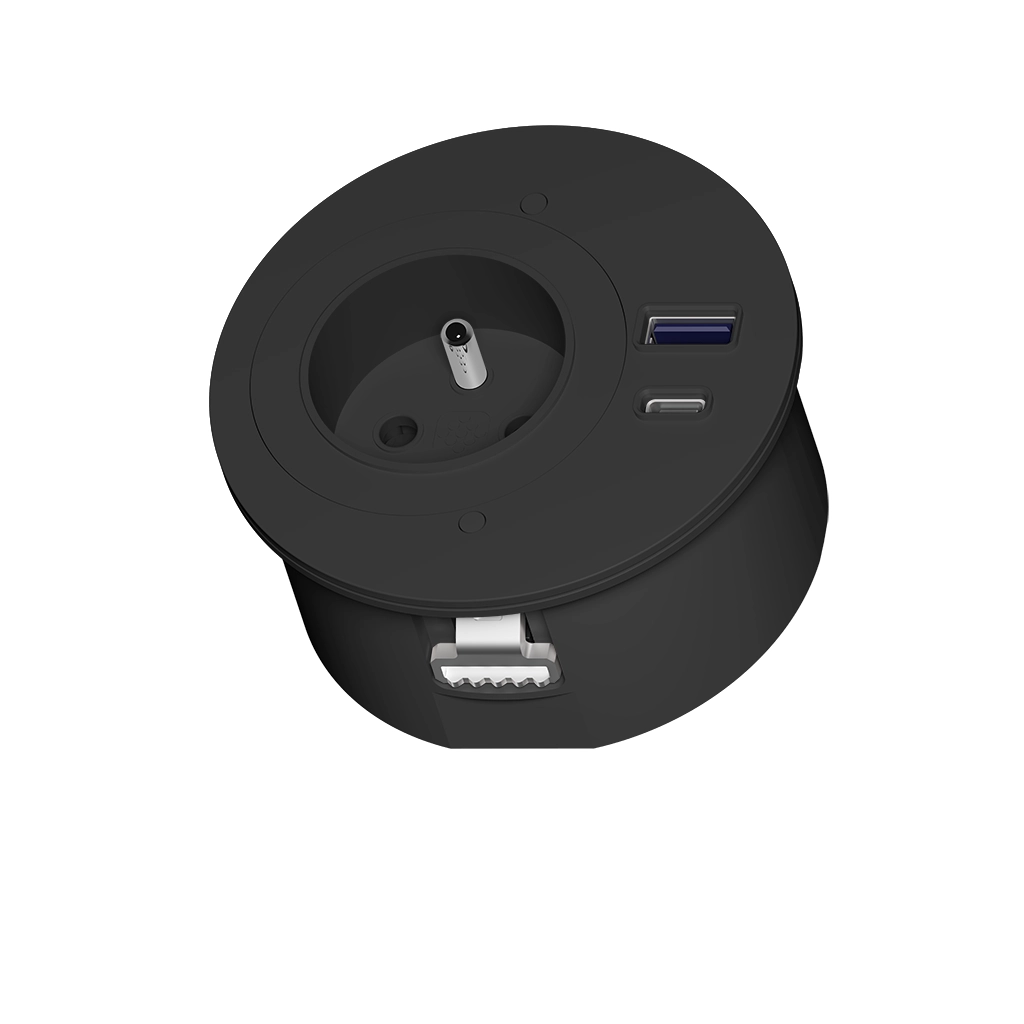 VersaSpot | Multipresa da incasso con 1 presa tipo Francia (E), 1 USB tipo A, 1 USB tipo Cnero Nessuna