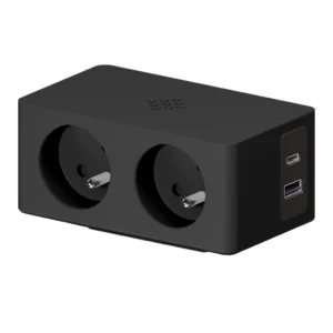 Multiprise avec 2 prises type France (E), 1 port USB de type A, 1 port USB de type C