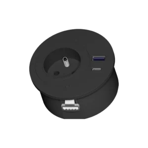 integrierte Mehrfachsteckdose mit 1 französischem Steckdose Typ (E), 1 USB Typ A, 1 USB Typ C