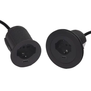 Multipresa da incasso 1 presa Unel, 1 USB tipo A da ricarca 5v 2.4 amp e cavo di alimentazione 2 metri con spina Schuko