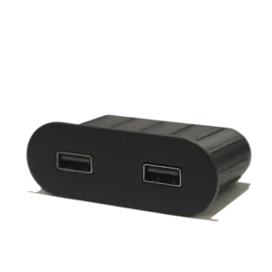 Oval recessed USB socket in zamak with 2 USB type A ports