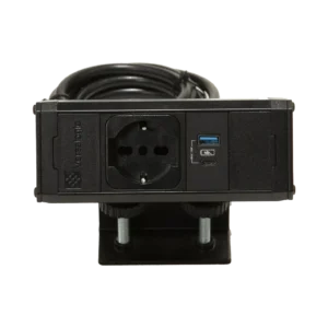 Tischsteckdose 1 Steckdose Typ U Unel, 1 USB Typ A, 1 USB Typ C, Monoblock-Halterung