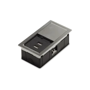 Versenkbare USB-Einbausteckdose, 2 USB-Typ A, 2 m Netzkabel, separater Stecker