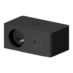 Multiprise avec 1 prise française de type E, 1 port USB-A et 1 port USB-C