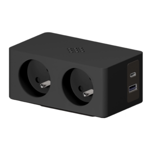 Multiprise avec 2 prises françaises (E), 1 port USB-A, 1 port USB-C et chargeur sans fil