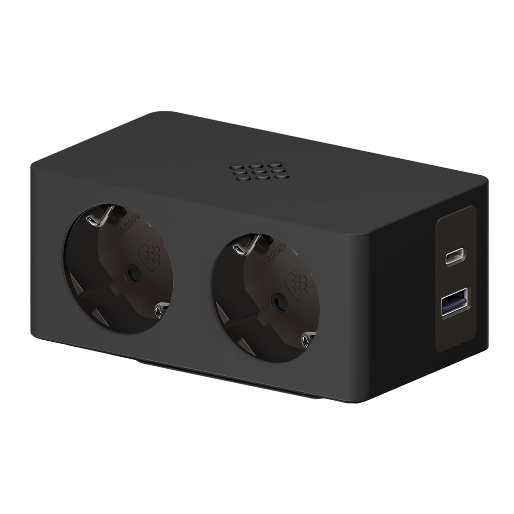 Multiprise avec 2 prises Schuko, 1 USB type A, 1 USB type C et chargeur sans fil
